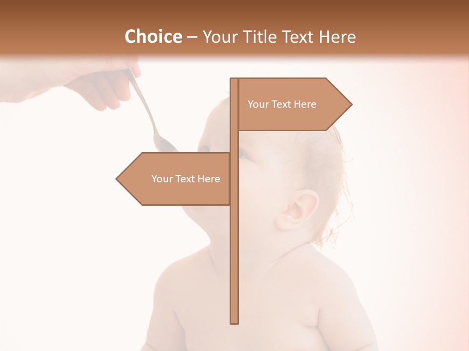 A Baby Sitting On A Pot With A Spoon In It's Mouth PowerPoint Template