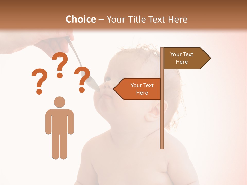 A Baby Sitting On A Pot With A Spoon In It's Mouth PowerPoint Template