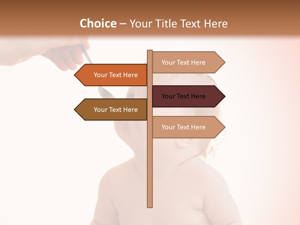 A Baby Sitting On A Pot With A Spoon In It's Mouth PowerPoint Template