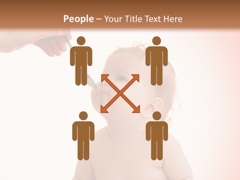 A Baby Sitting On A Pot With A Spoon In It's Mouth PowerPoint Template