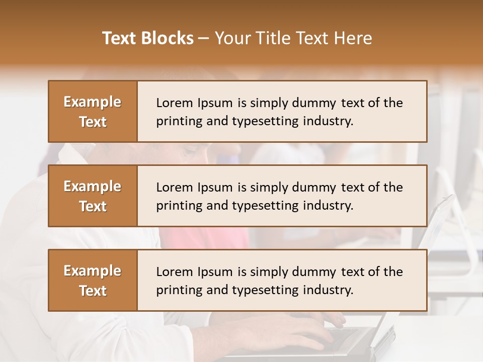 A Group Of People Sitting At A Table With Computers PowerPoint Template