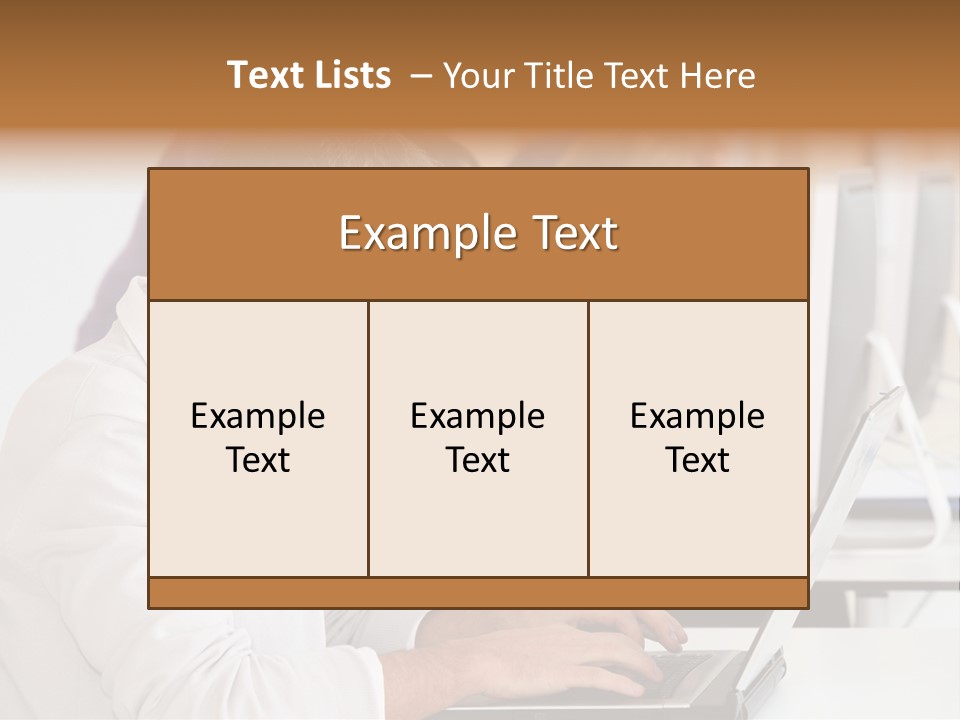 A Group Of People Sitting At A Table With Computers PowerPoint Template