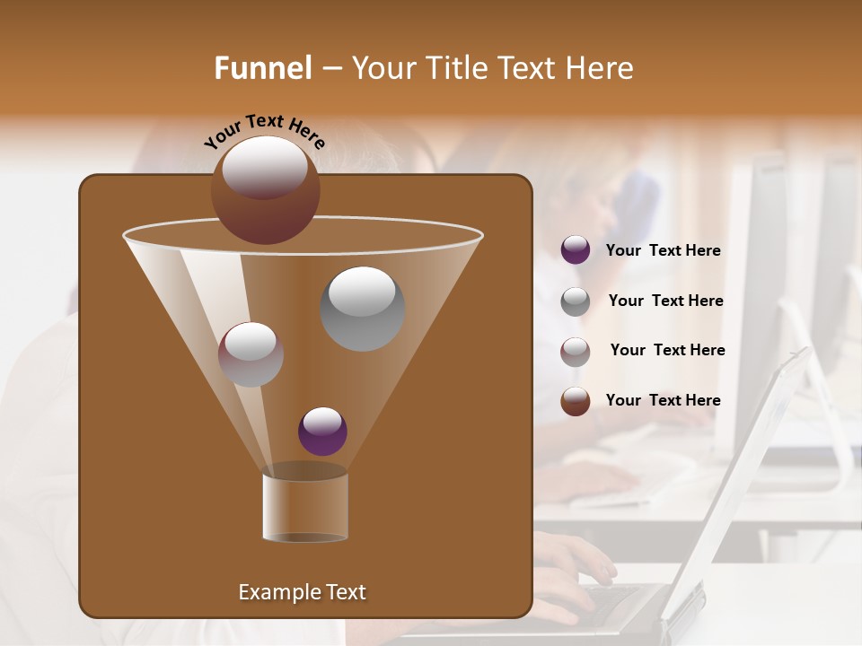 A Group Of People Sitting At A Table With Computers PowerPoint Template