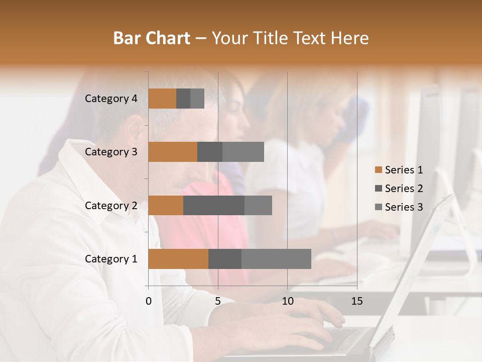 A Group Of People Sitting At A Table With Computers PowerPoint Template