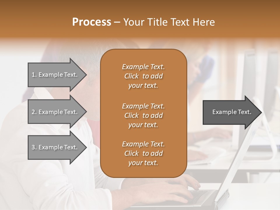A Group Of People Sitting At A Table With Computers PowerPoint Template