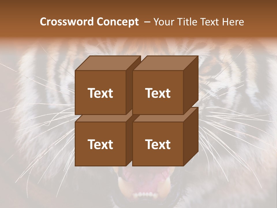 A Tiger With It's Mouth Open And It's Mouth Wide Open PowerPoint Template