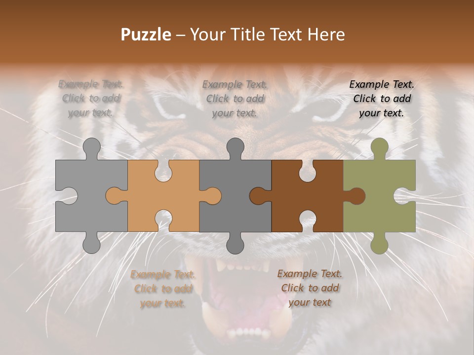 A Tiger With It's Mouth Open And It's Mouth Wide Open PowerPoint Template