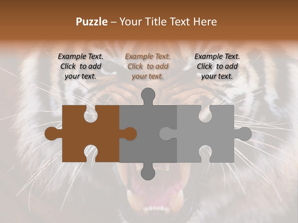 A Tiger With It's Mouth Open And It's Mouth Wide Open PowerPoint Template