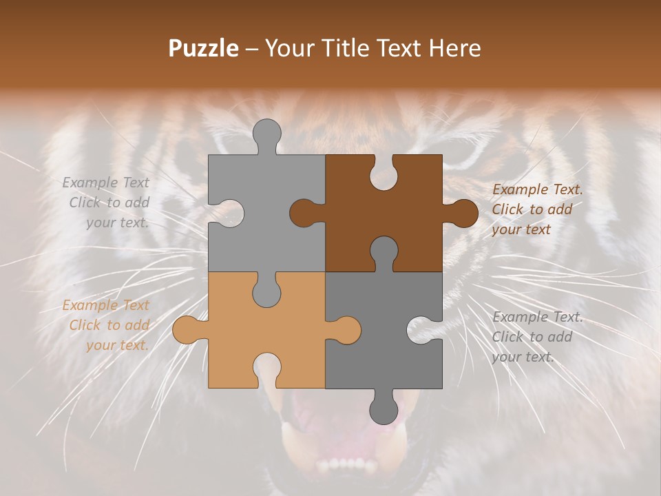 A Tiger With It's Mouth Open And It's Mouth Wide Open PowerPoint Template