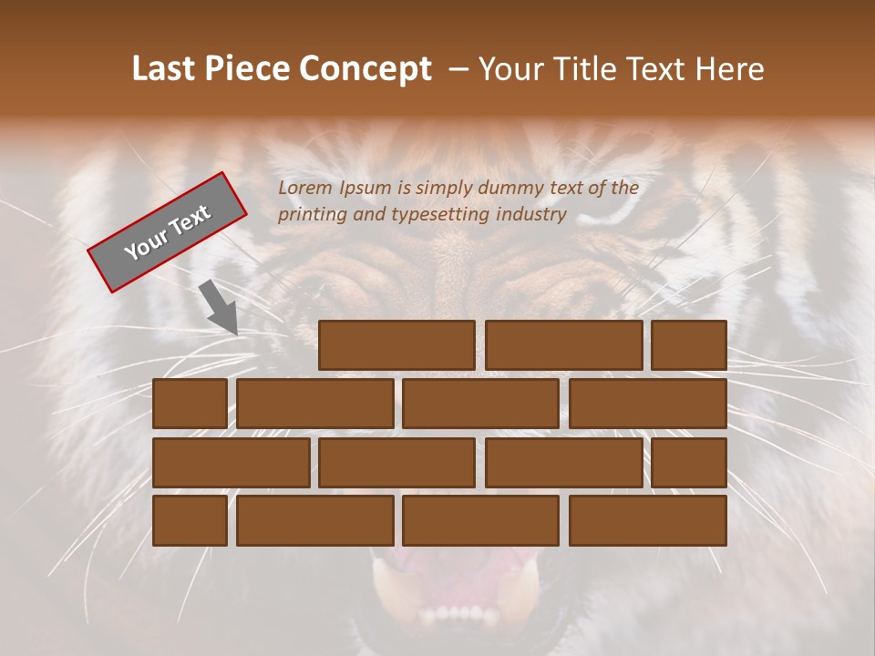 A Tiger With It's Mouth Open And It's Mouth Wide Open PowerPoint Template