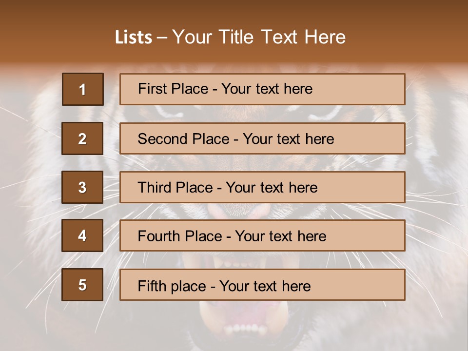 A Tiger With It's Mouth Open And It's Mouth Wide Open PowerPoint Template