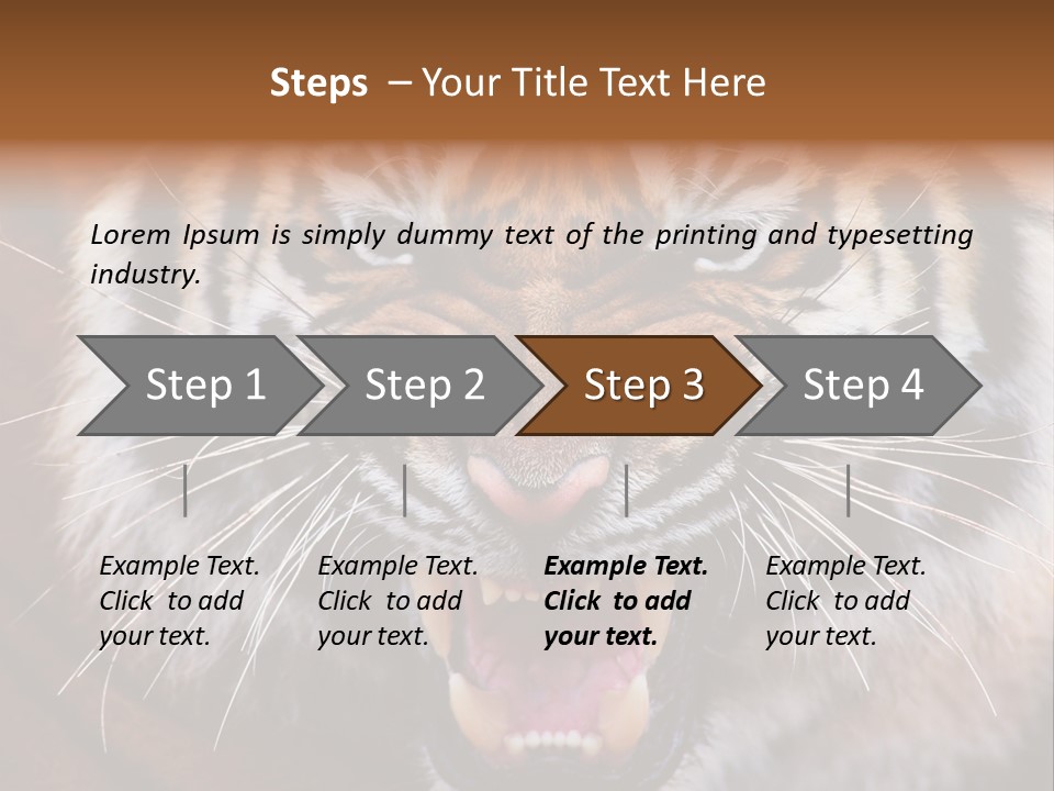 A Tiger With It's Mouth Open And It's Mouth Wide Open PowerPoint Template