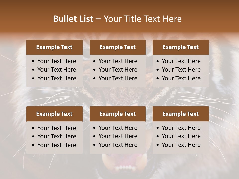 A Tiger With It's Mouth Open And It's Mouth Wide Open PowerPoint Template