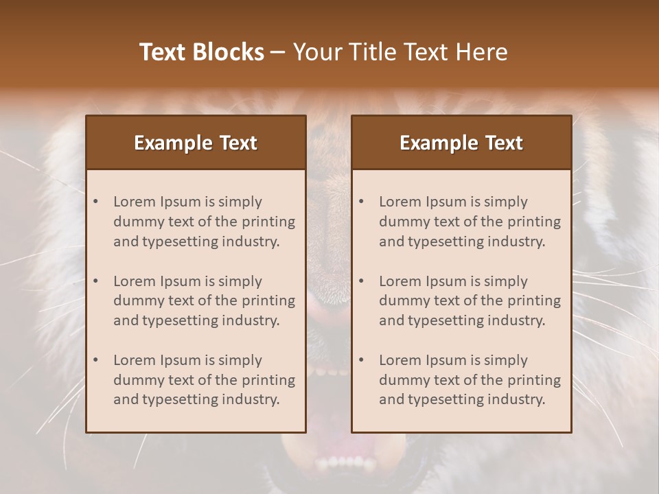 A Tiger With It's Mouth Open And It's Mouth Wide Open PowerPoint Template