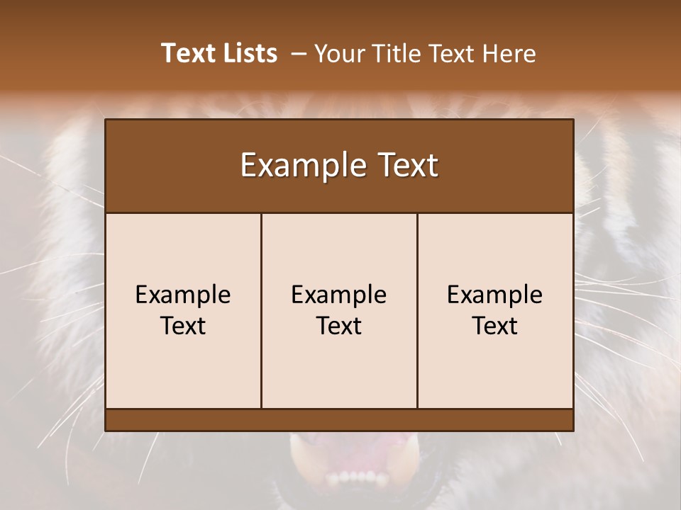 A Tiger With It's Mouth Open And It's Mouth Wide Open PowerPoint Template