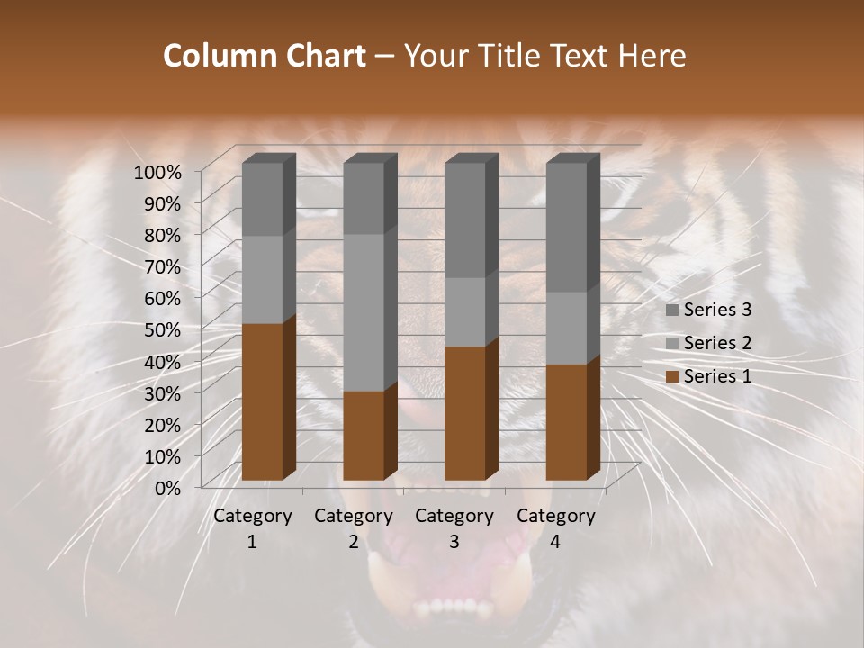 A Tiger With It's Mouth Open And It's Mouth Wide Open PowerPoint Template