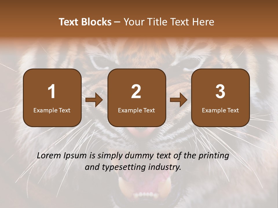 A Tiger With It's Mouth Open And It's Mouth Wide Open PowerPoint Template