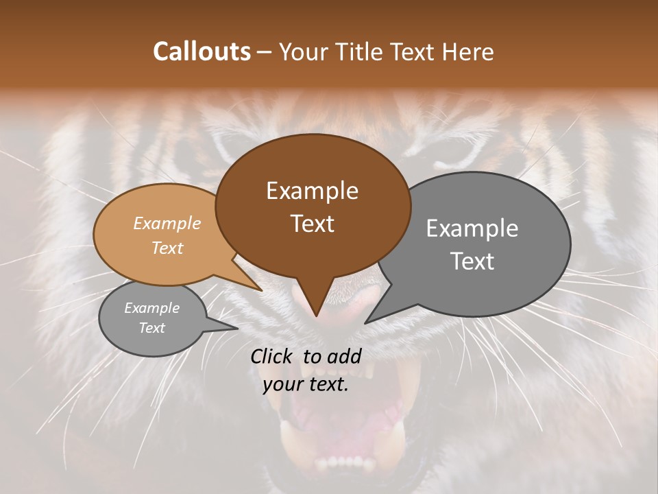 A Tiger With It's Mouth Open And It's Mouth Wide Open PowerPoint Template
