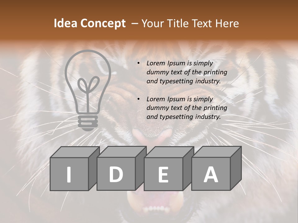 A Tiger With It's Mouth Open And It's Mouth Wide Open PowerPoint Template
