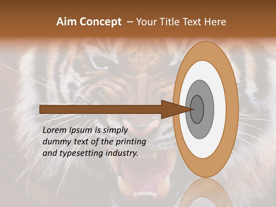 A Tiger With It's Mouth Open And It's Mouth Wide Open PowerPoint Template