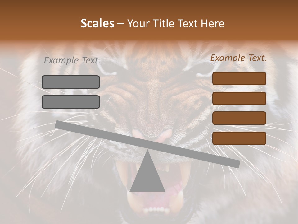 A Tiger With It's Mouth Open And It's Mouth Wide Open PowerPoint Template