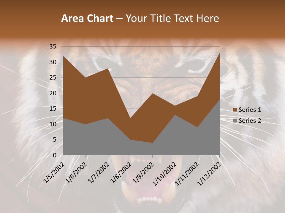 A Tiger With It's Mouth Open And It's Mouth Wide Open PowerPoint Template