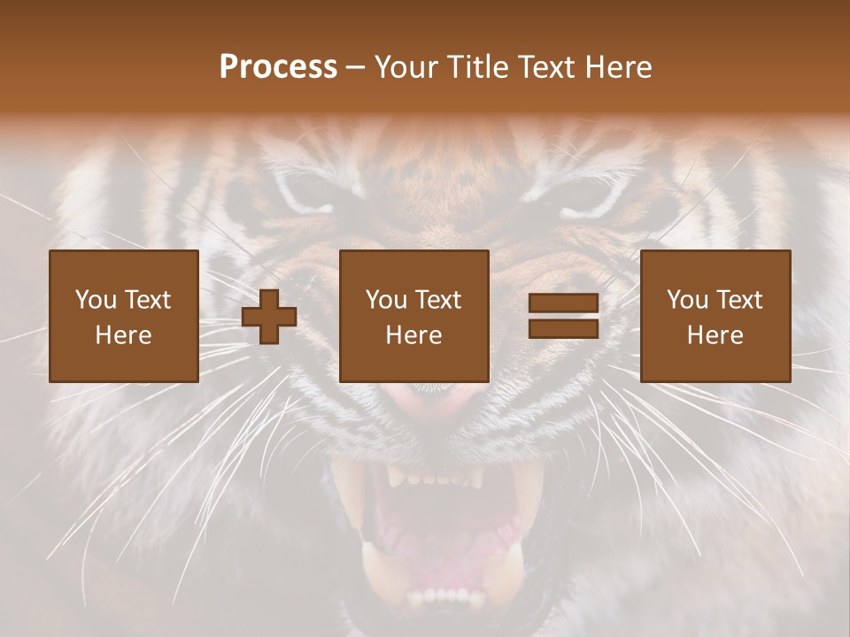 A Tiger With It's Mouth Open And It's Mouth Wide Open PowerPoint Template