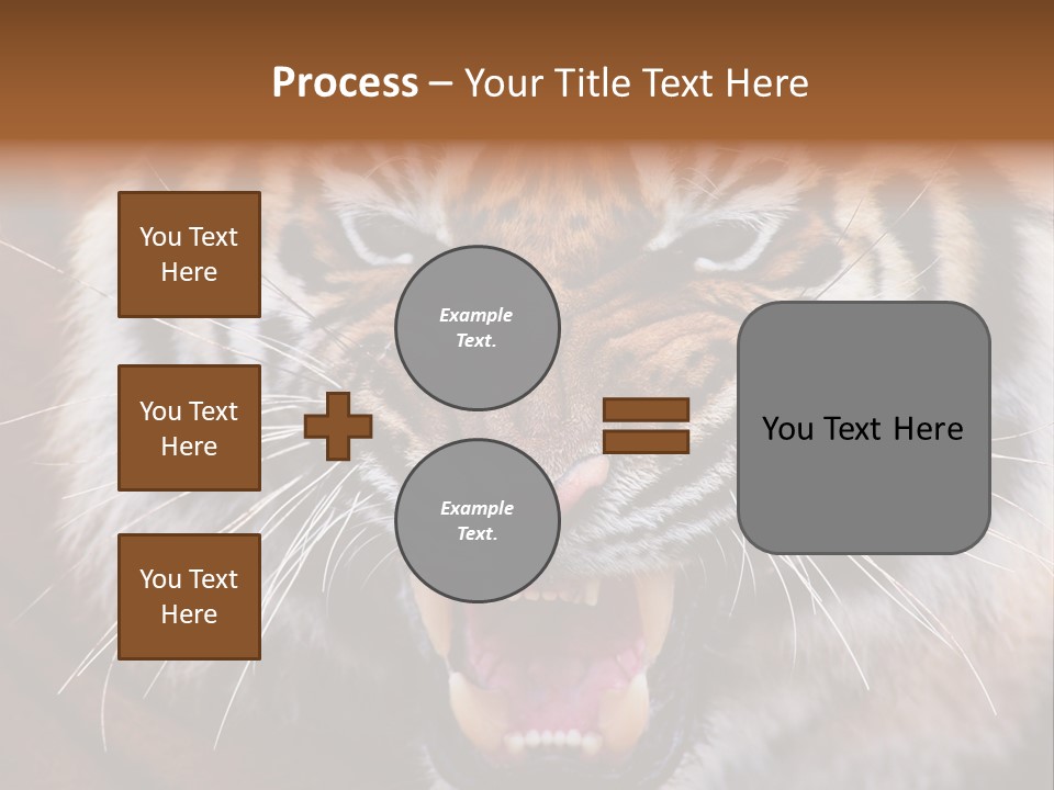 A Tiger With It's Mouth Open And It's Mouth Wide Open PowerPoint Template