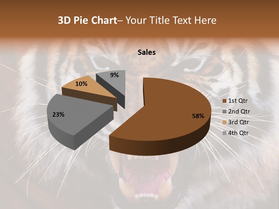 A Tiger With It's Mouth Open And It's Mouth Wide Open PowerPoint Template