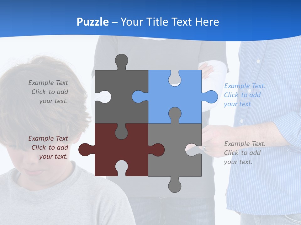 A Man Pointing At A Boy With His Arms Crossed PowerPoint Template