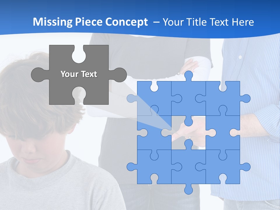 A Man Pointing At A Boy With His Arms Crossed PowerPoint Template