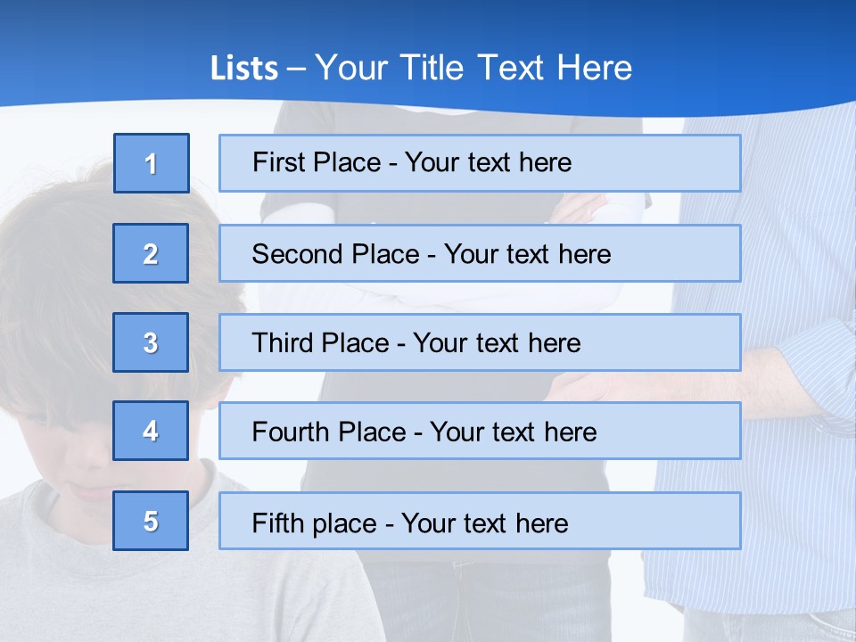 A Man Pointing At A Boy With His Arms Crossed PowerPoint Template
