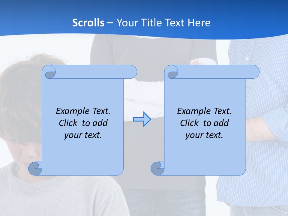 A Man Pointing At A Boy With His Arms Crossed PowerPoint Template