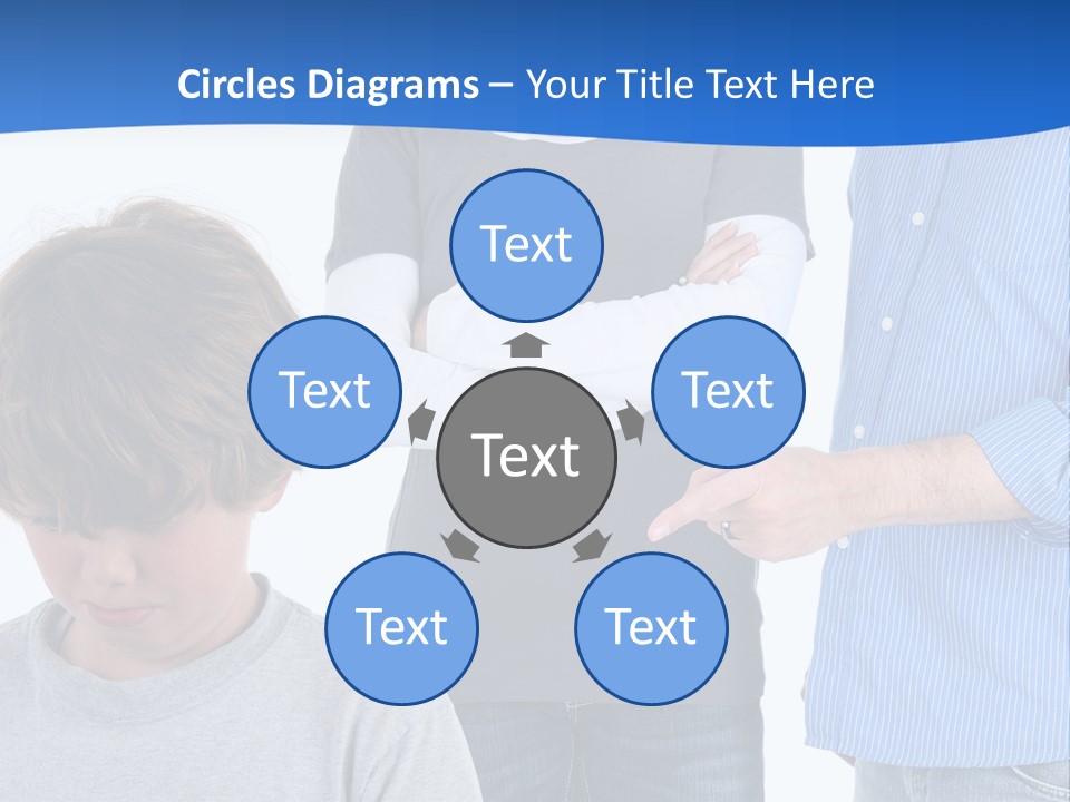 A Man Pointing At A Boy With His Arms Crossed PowerPoint Template