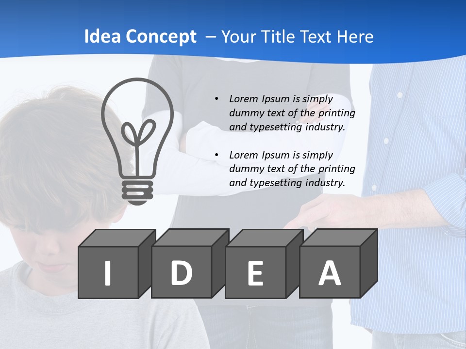 A Man Pointing At A Boy With His Arms Crossed PowerPoint Template