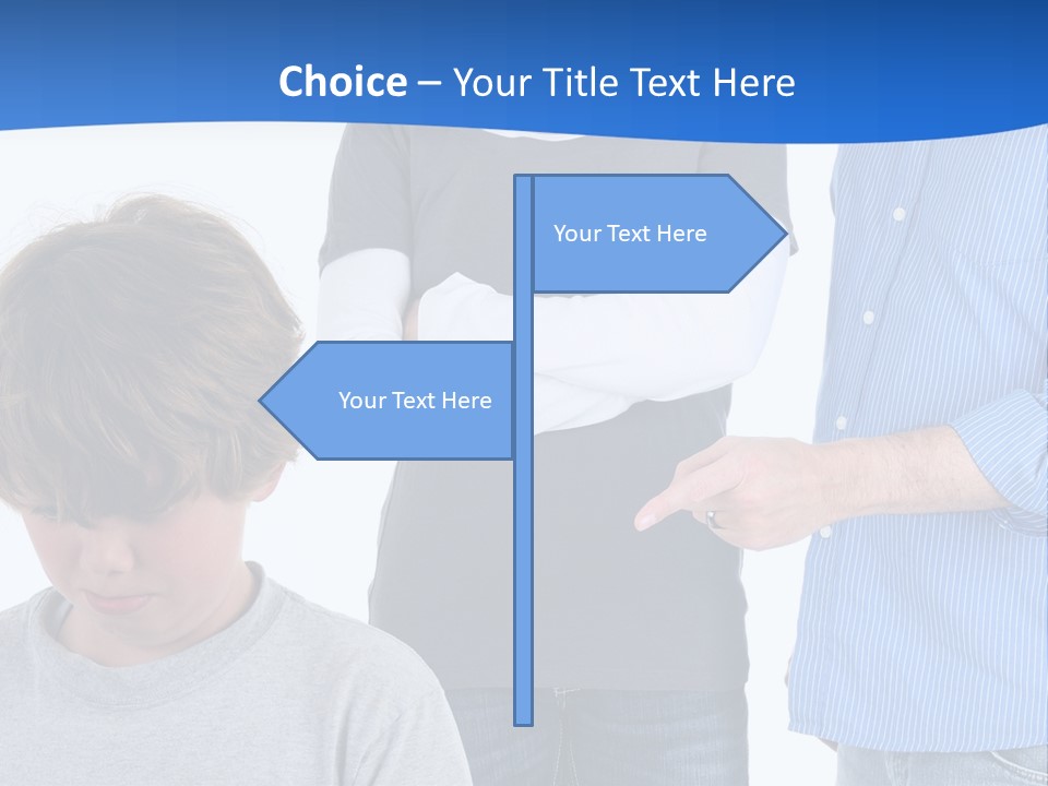 A Man Pointing At A Boy With His Arms Crossed PowerPoint Template