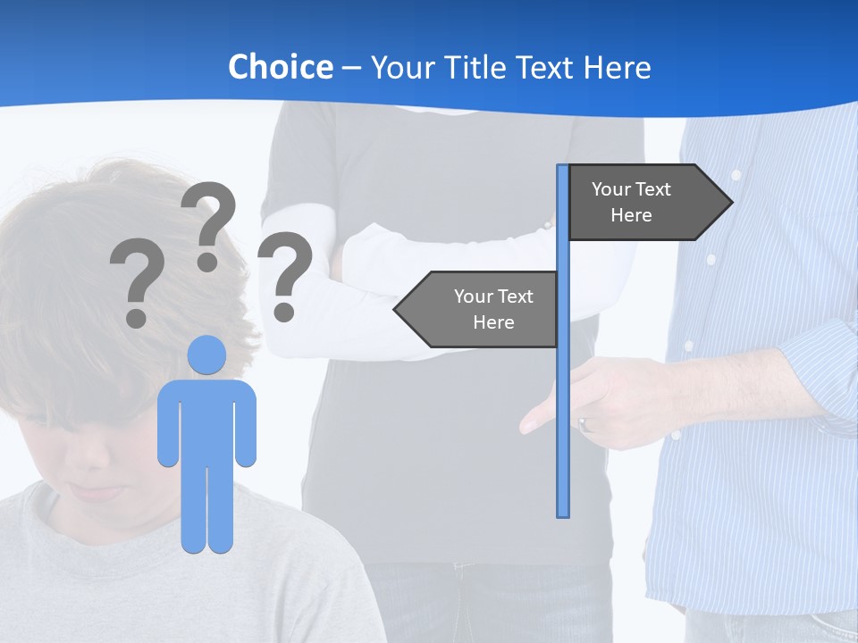 A Man Pointing At A Boy With His Arms Crossed PowerPoint Template