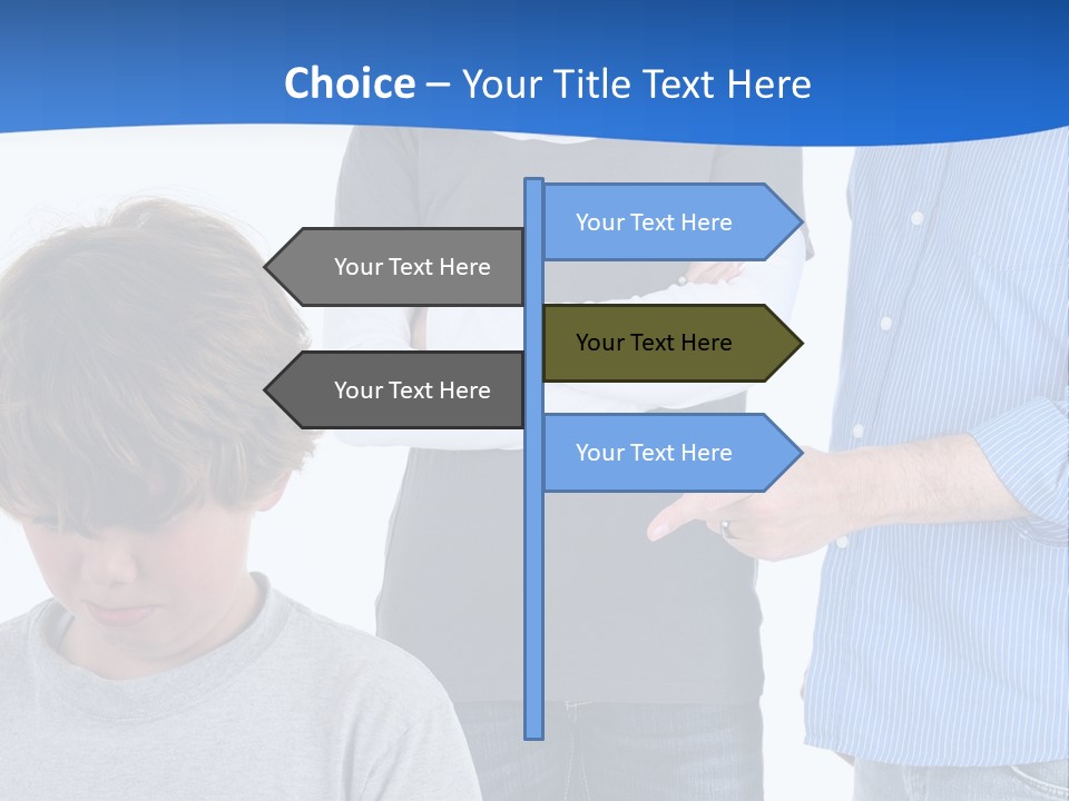 A Man Pointing At A Boy With His Arms Crossed PowerPoint Template