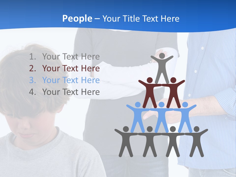 A Man Pointing At A Boy With His Arms Crossed PowerPoint Template