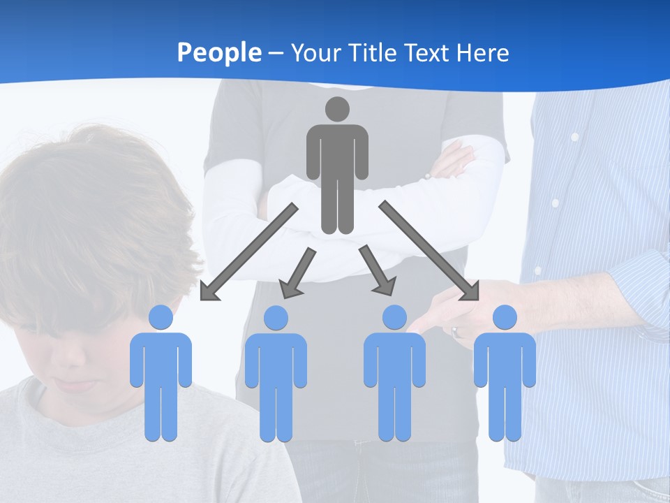 A Man Pointing At A Boy With His Arms Crossed PowerPoint Template