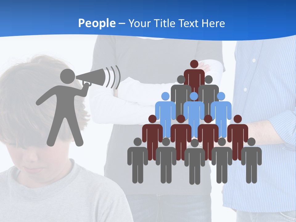 A Man Pointing At A Boy With His Arms Crossed PowerPoint Template