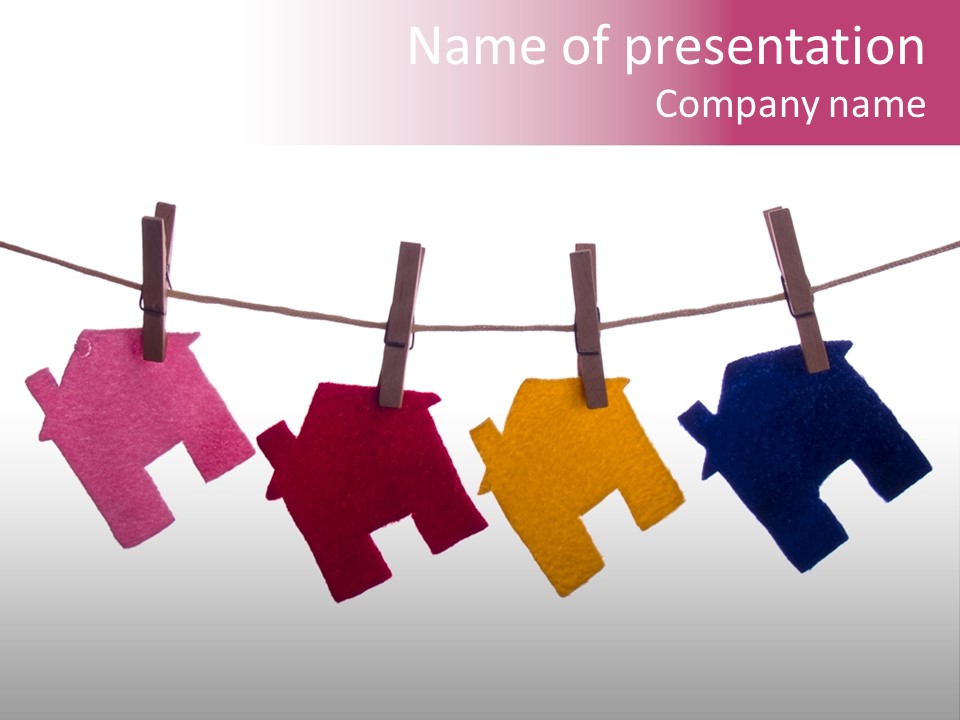 A Line Of Clothes Hanging From A Clothes Line PowerPoint Template