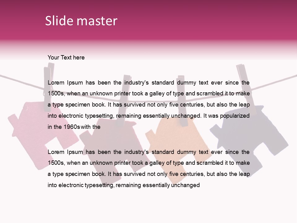 A Line Of Clothes Hanging From A Clothes Line PowerPoint Template