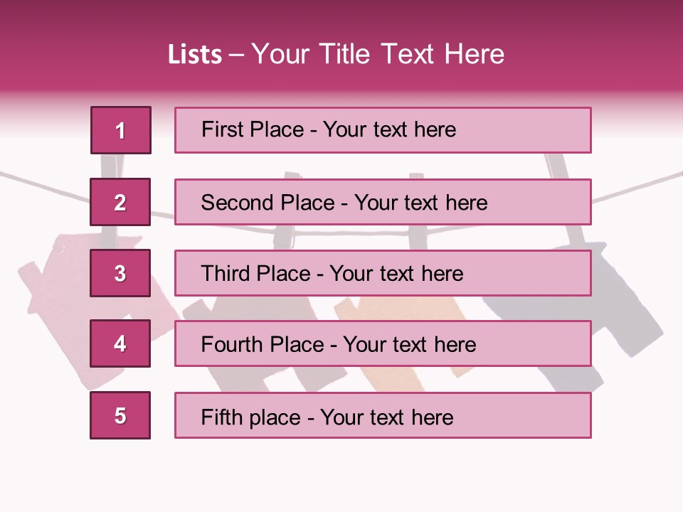 A Line Of Clothes Hanging From A Clothes Line PowerPoint Template