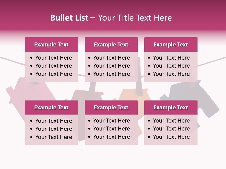 A Line Of Clothes Hanging From A Clothes Line PowerPoint Template