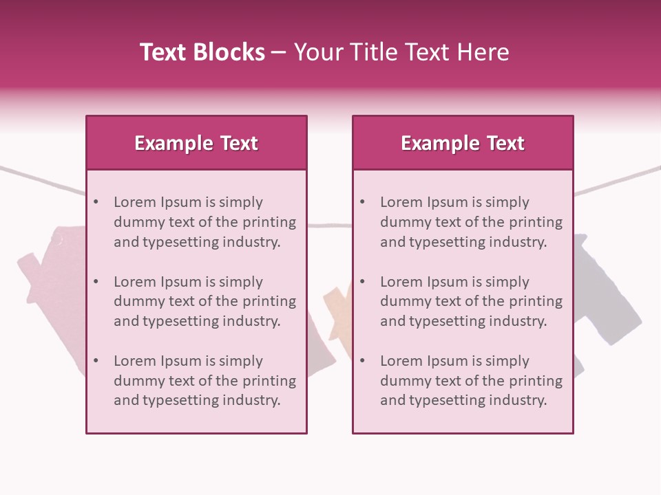 A Line Of Clothes Hanging From A Clothes Line PowerPoint Template