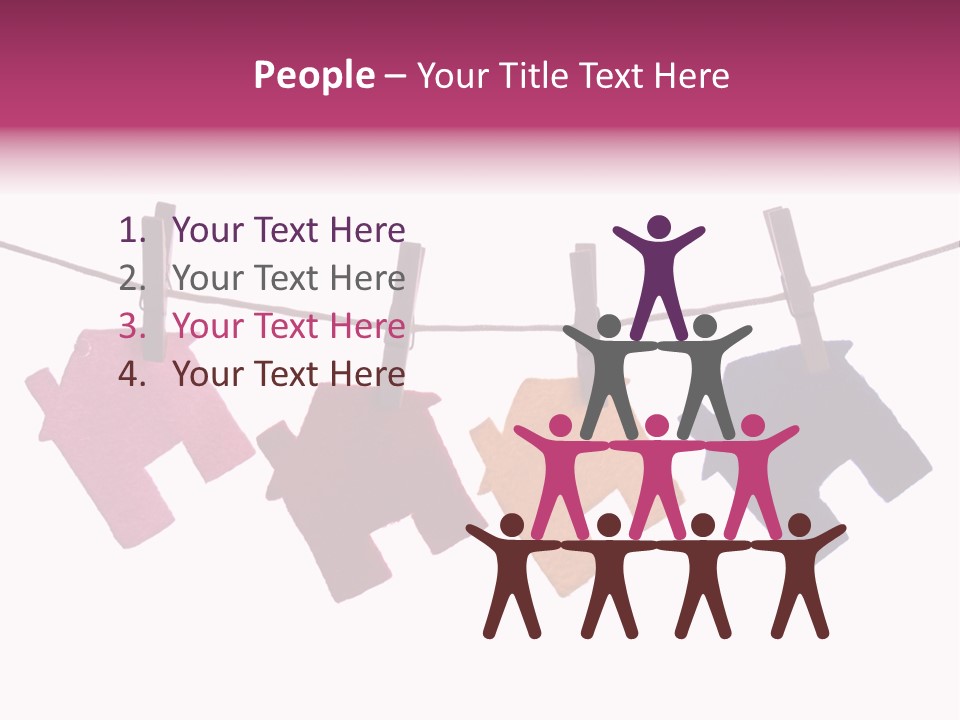 A Line Of Clothes Hanging From A Clothes Line PowerPoint Template