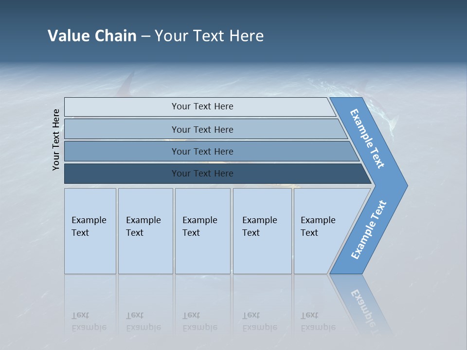 A Man In A Kayak Surrounded By Sharks PowerPoint Template