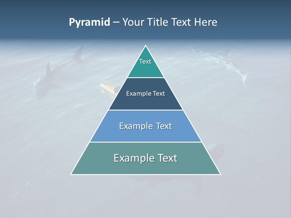 A Man In A Kayak Surrounded By Sharks PowerPoint Template