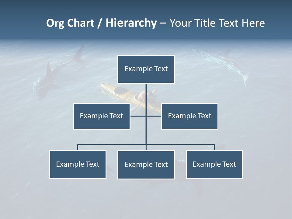 A Man In A Kayak Surrounded By Sharks PowerPoint Template